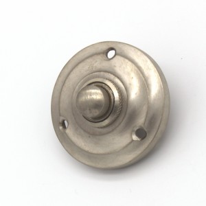 Cloche Art Nouveau Nickel mat brossé | Plaque de cloche avec bouton de cloche| Cloche antique NM9241
